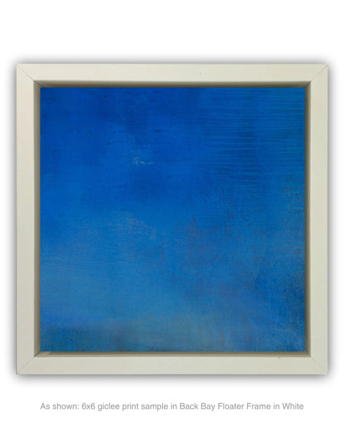 Abstract painting with opulent royal blue and gold tones, featuring an abstracted gilded silhouette, evoking Old World majesty and modern abstraction.